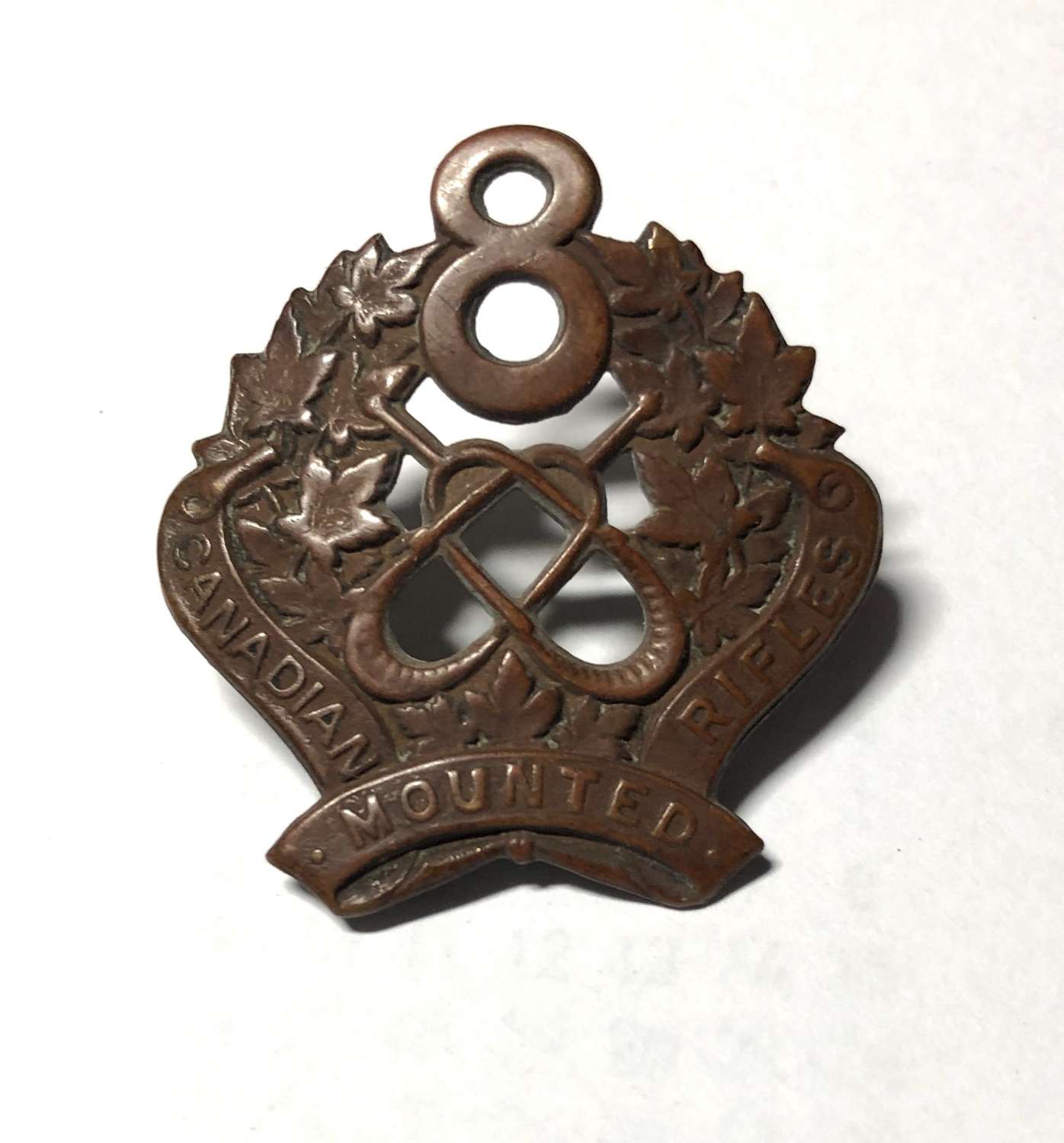 8th Canadian  Mounted Rifles CEF WW1 cap badge