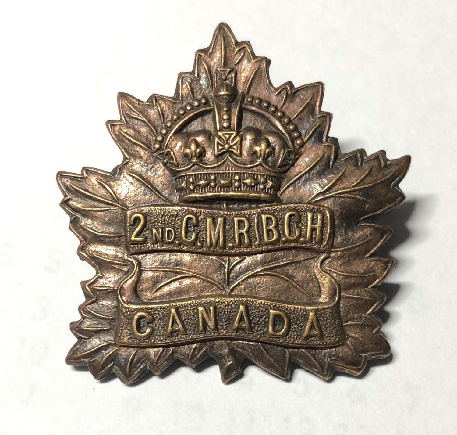 2nd Canadian Mounted Rifles CEF WW1 cap badge