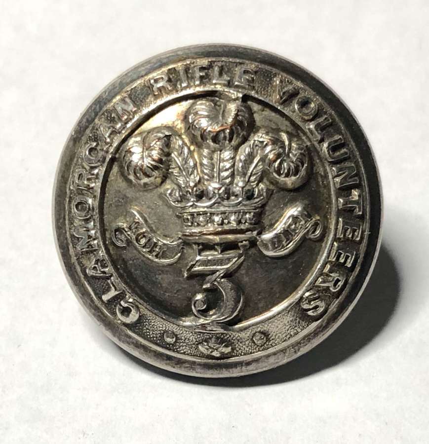 Welsh. 3rd Glamorganshire Rifle Vols  Officer’s silvered tunic button