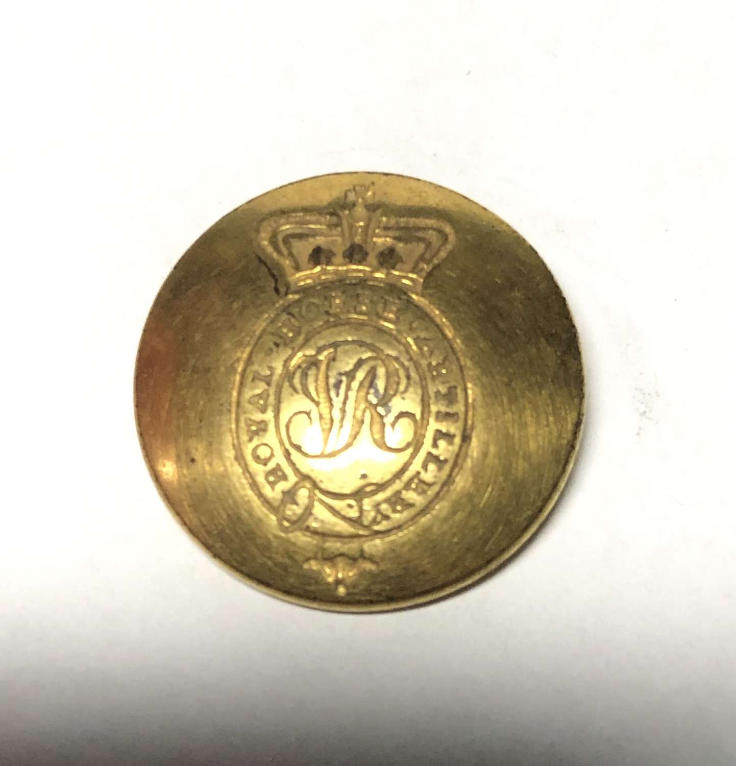 Royal Horse Artillery Victorian Officer’s closed-back coatee button