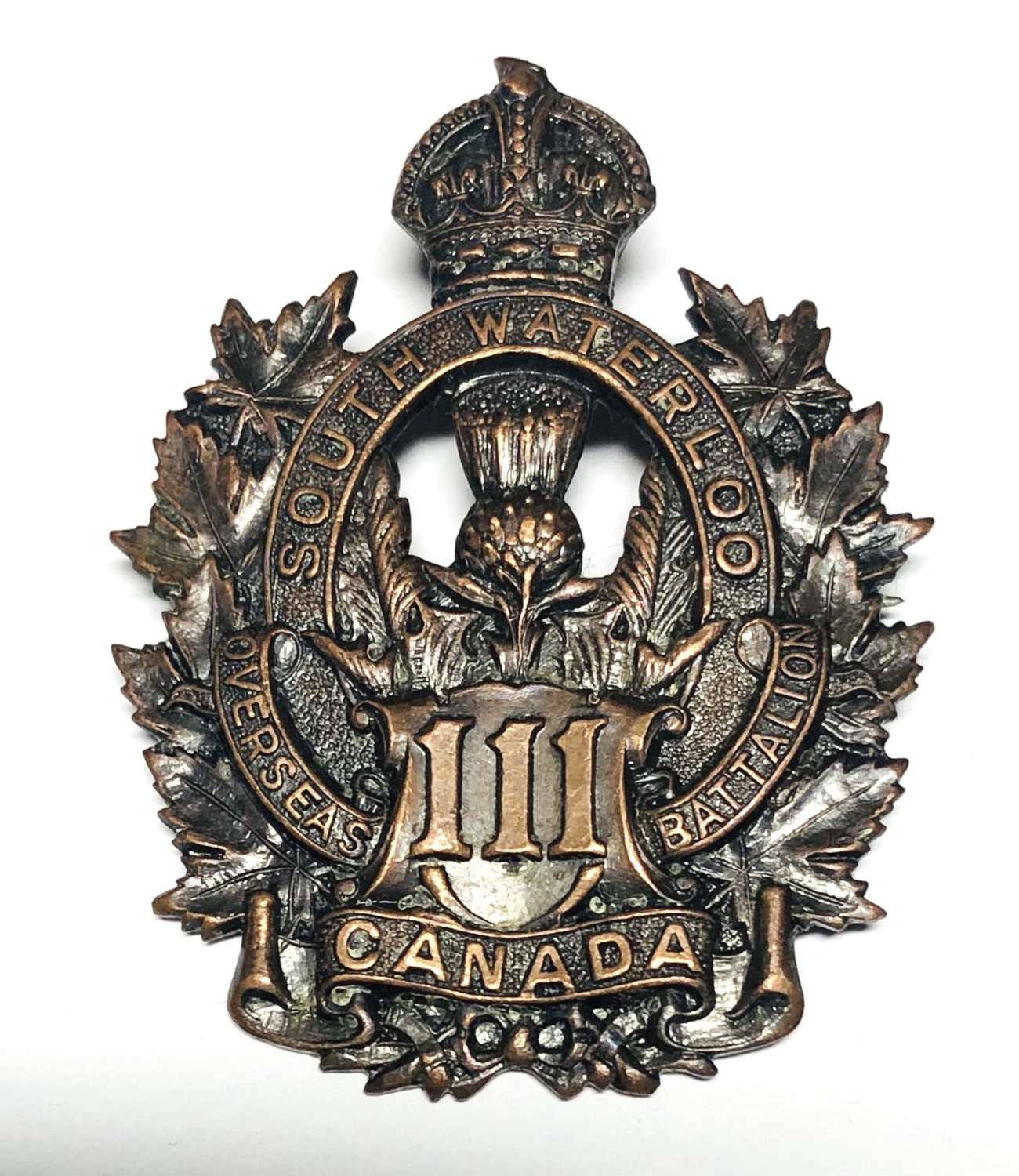 Canada. 111th Battalion (South Waterloo) CEF WW1 cap badge