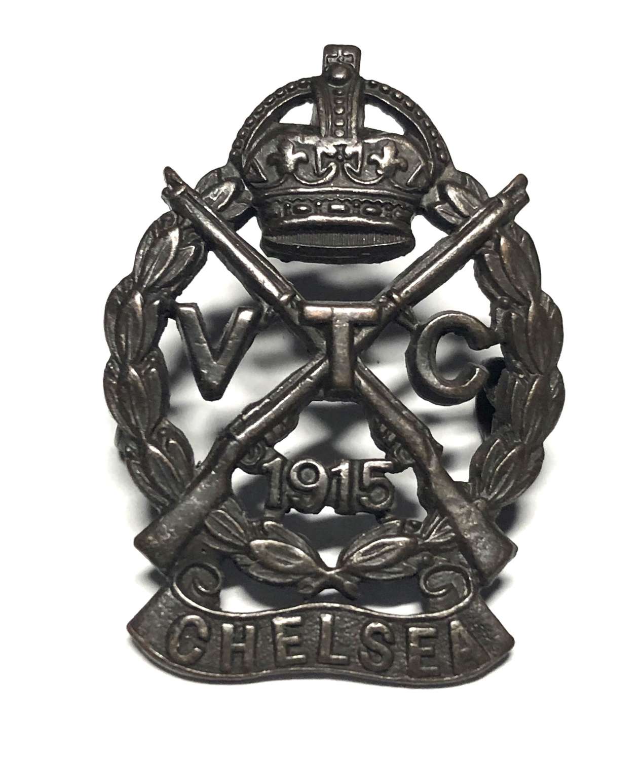 Chelsea 1915 Volunteer Training Corps WW1 VTC cap badge by Gaunt