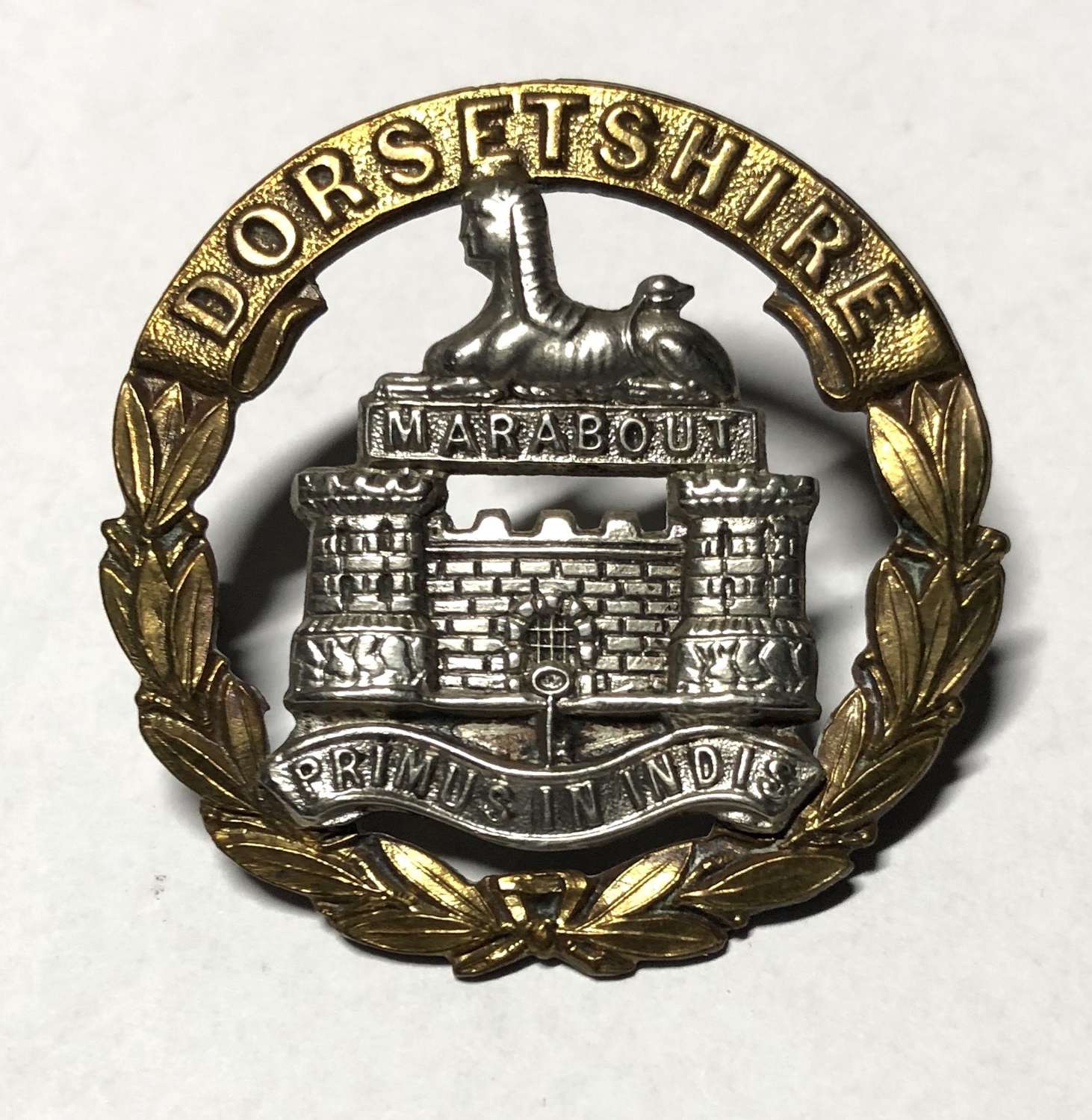 Dorsetshire Regiment Victorian cap badge c1896-1900