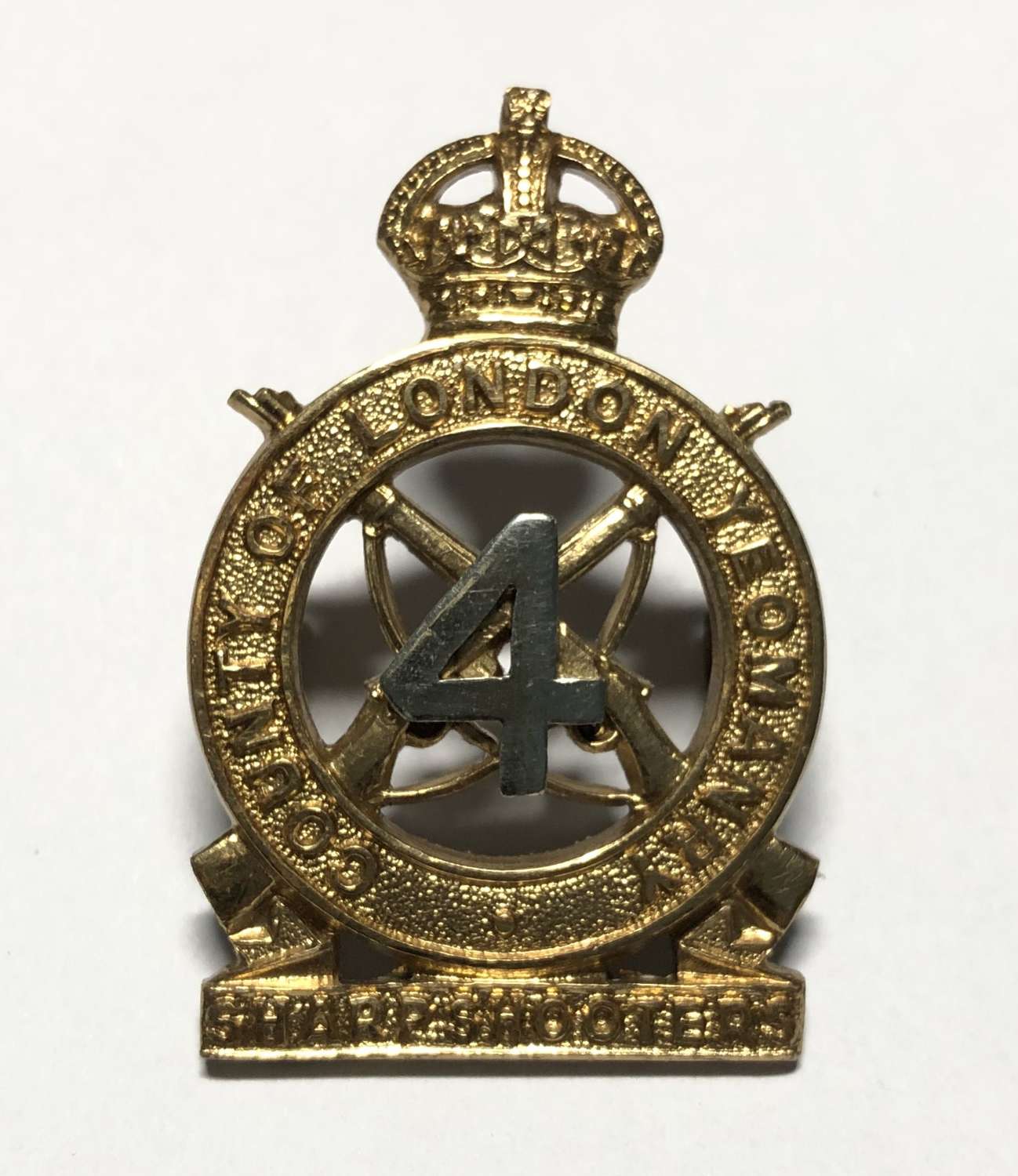 4th County of London Yeomanry Sharpshooters cap badge circa 1939-44