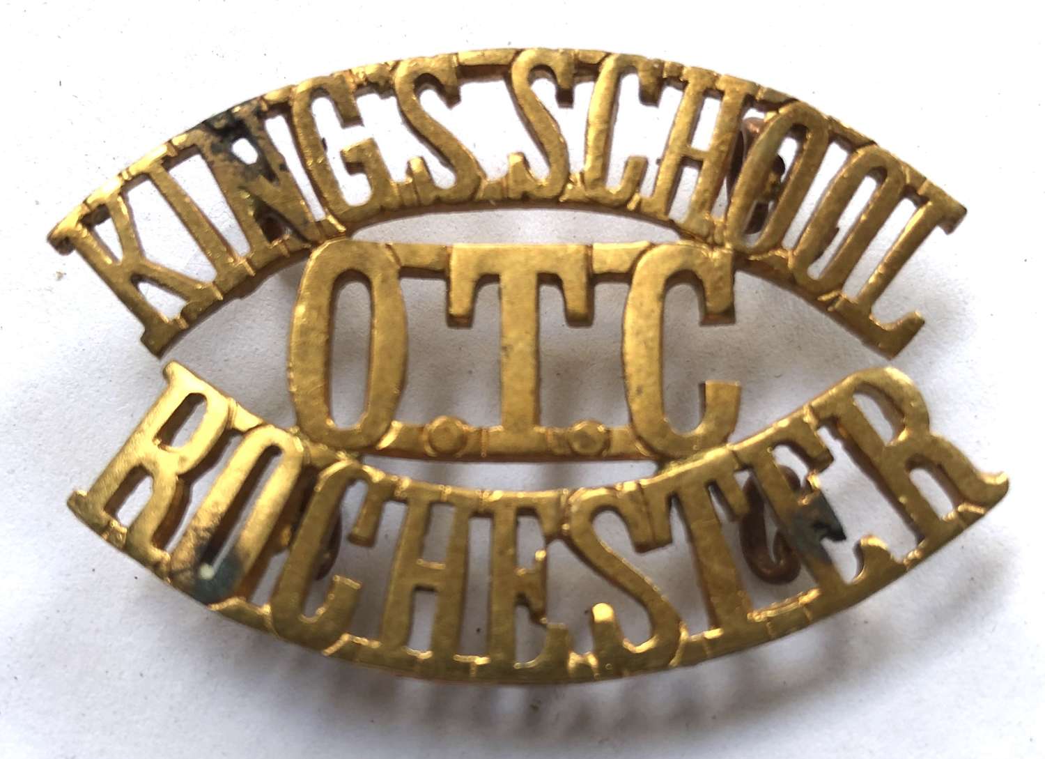 KING'S SCHOOL / OTC / ROCHESTER Kent shoulder title c1908-40