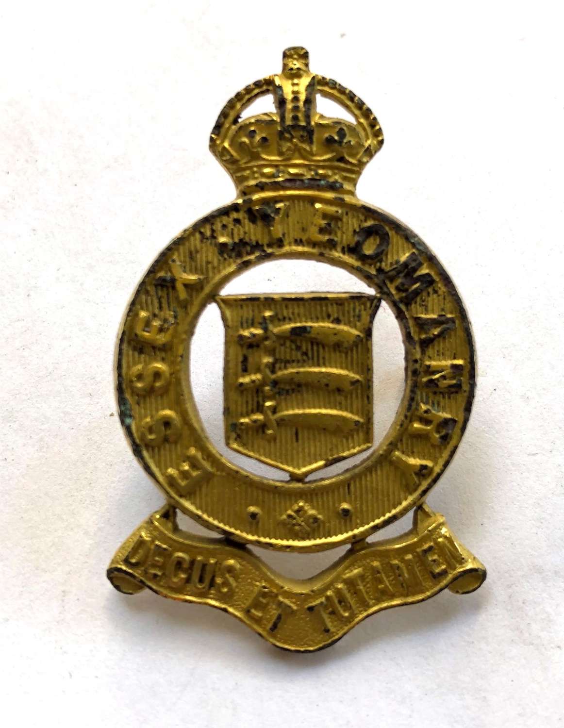 Essex Yeomanry Officer's post 1916 cap badge