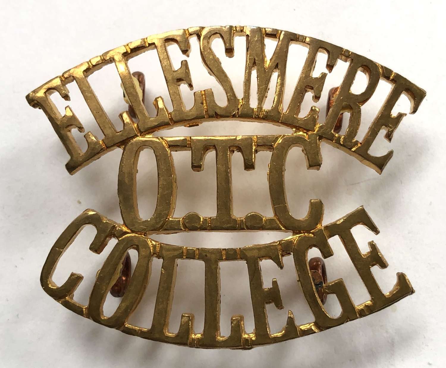 ELLESMERE / OTC / COLLEGE shoulder title circa 1908-40