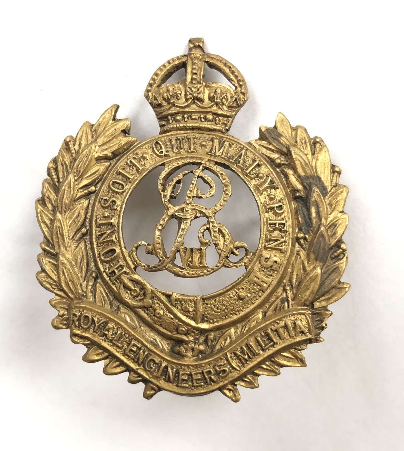 Royal Engineers Militia EDVII cap badge circa 1901-10