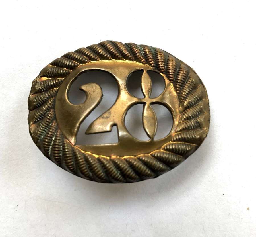 28th (North Gloustershire) Regiment of Foot post 1830 shako back badge