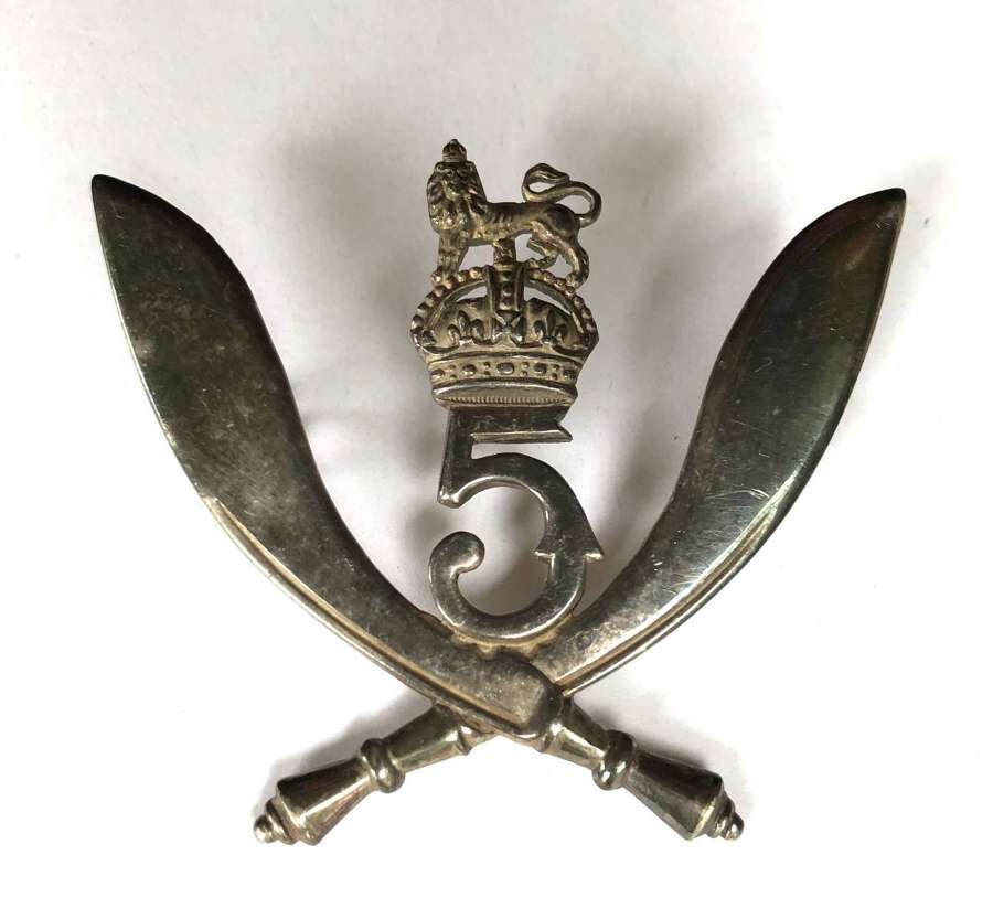 5th Royal Gurkha Rifles Officer's helmet badge circa 1927-47
