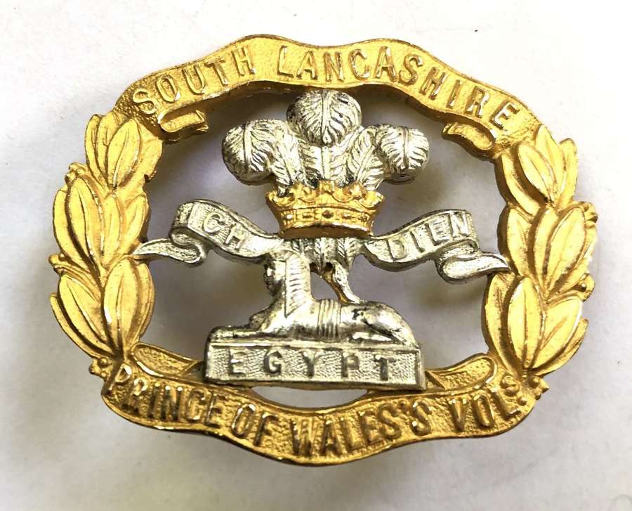 Prince of Wales Vols, South Lancashire Regiment Officer cap badge