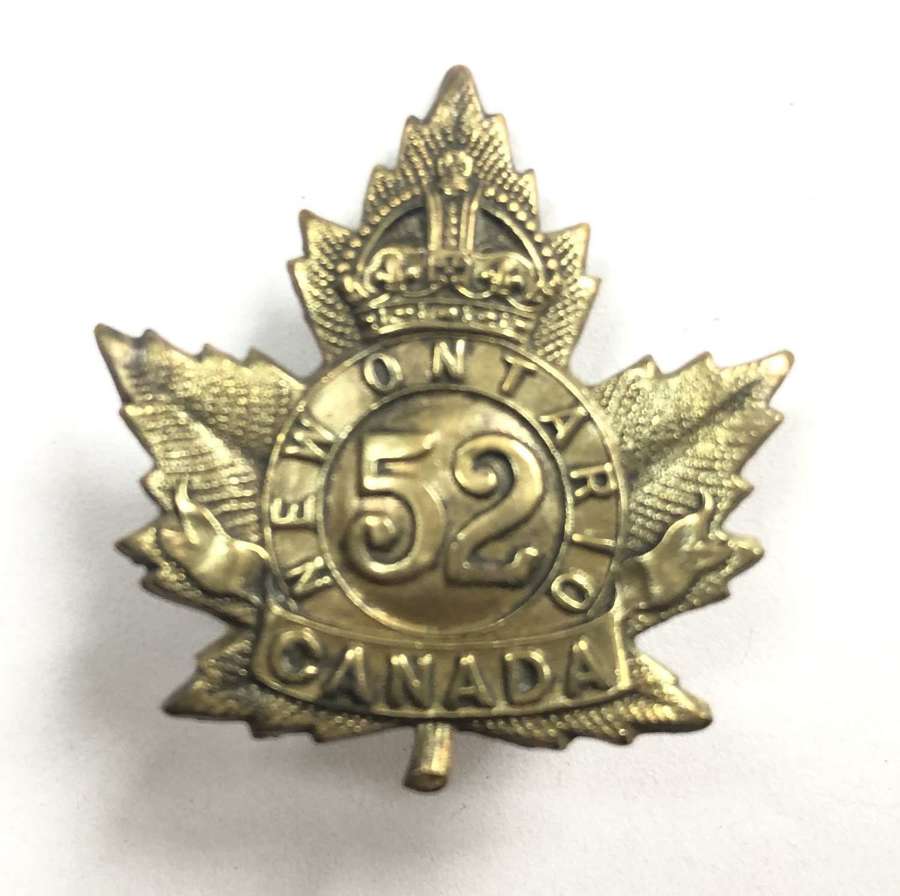 Canada. 52nd (New Ontario) Bn CEF WW1 cap badge