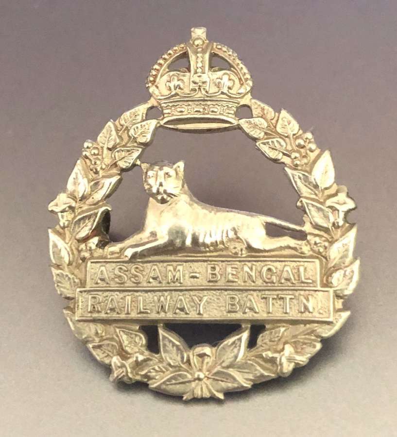Indian Army. Assam-Bengal Railway Battalion AFI  cap badge c1917-47