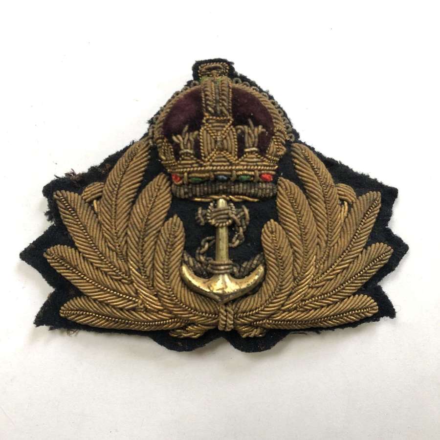 Royal Navy WW2 Officer's bullion cap badge
