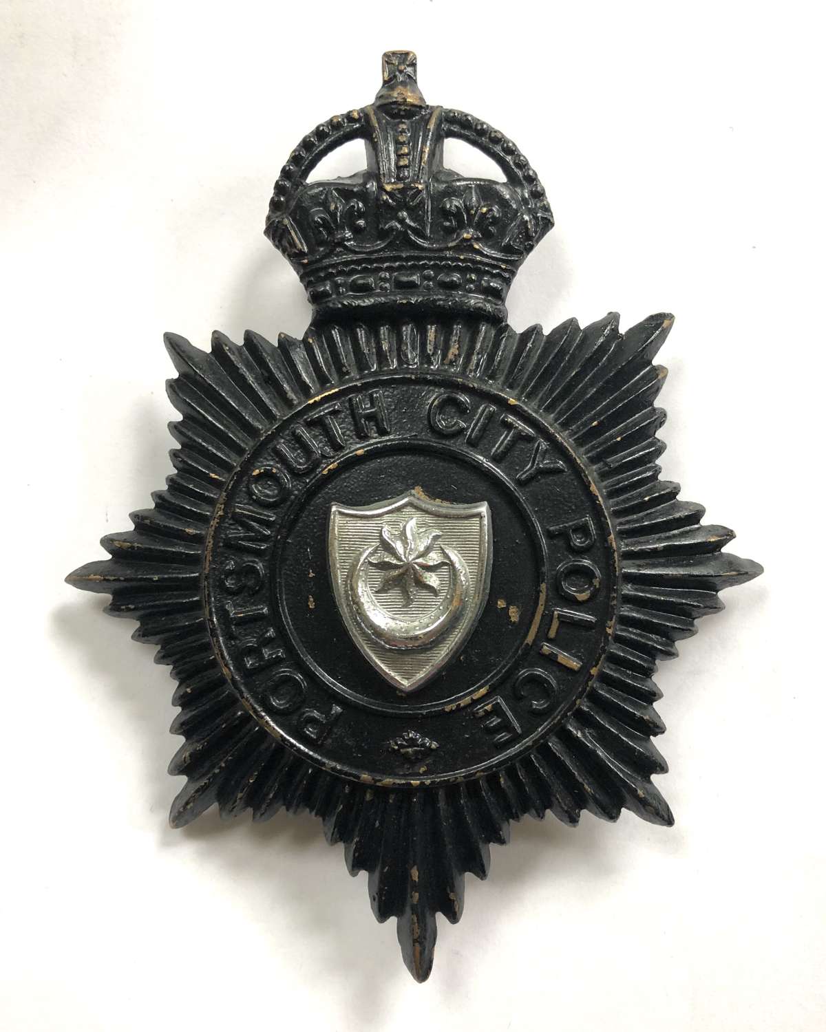 Portsmouth City Police King's Crown night helmet plate