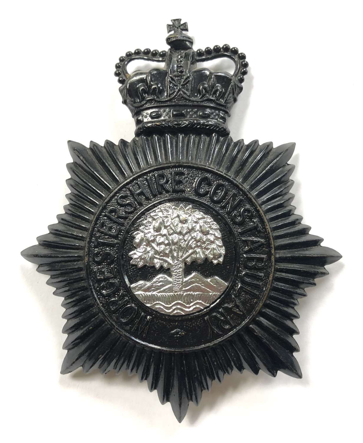 Worcestershire Constabulary post 1953 Police night helmet plate