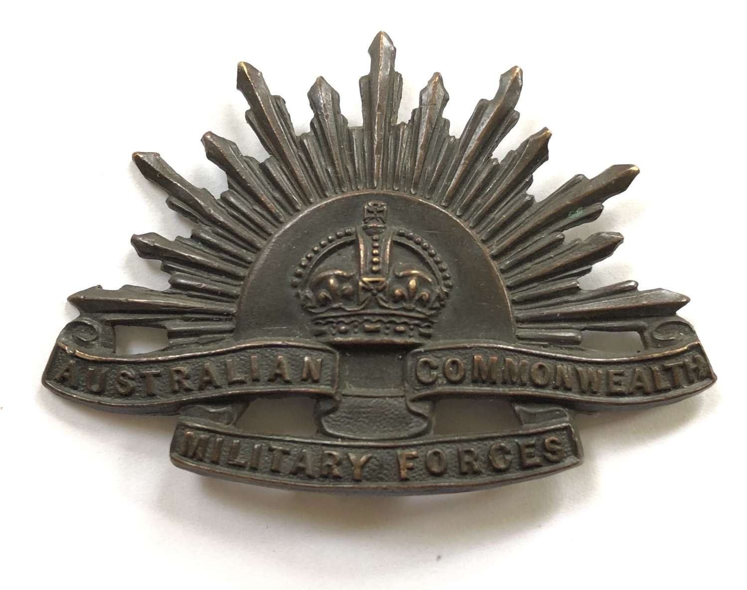Australian Commonwealth Military Forces slouch hat badge by Tiptaft