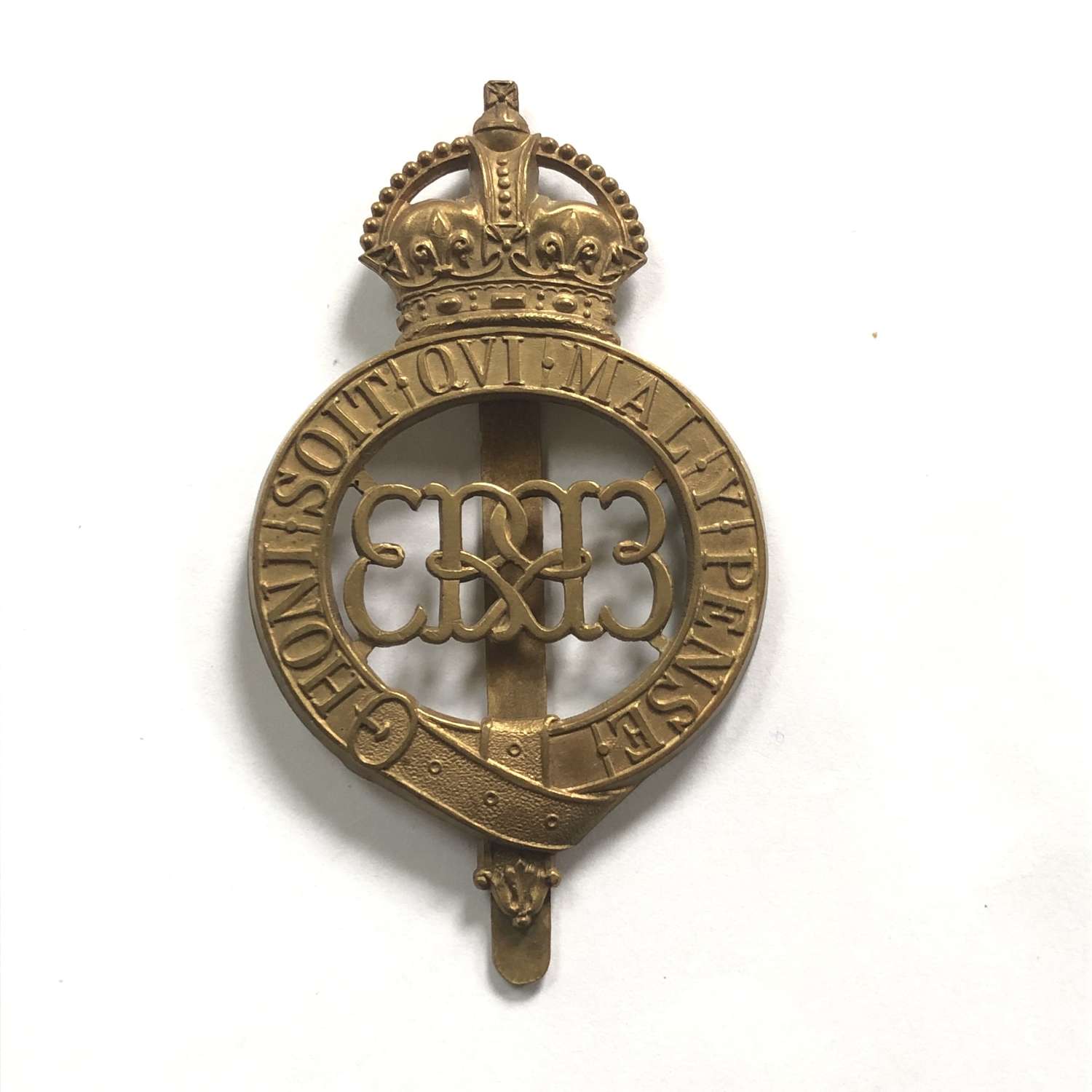Grenadier Guards Edward VIII large brass pagri badge circa 1936