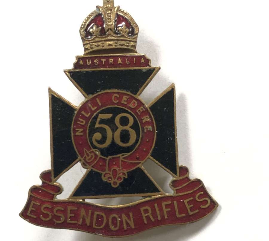 Australian 58th Infantry Battalion (Essendon Rifles) slouch hat badge