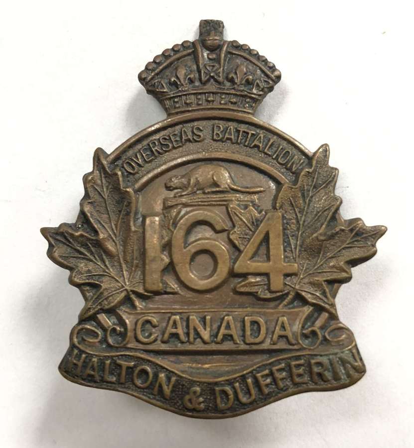 Canada. 164th Bn (Milton, Ontario) WW1 CEF cap badge