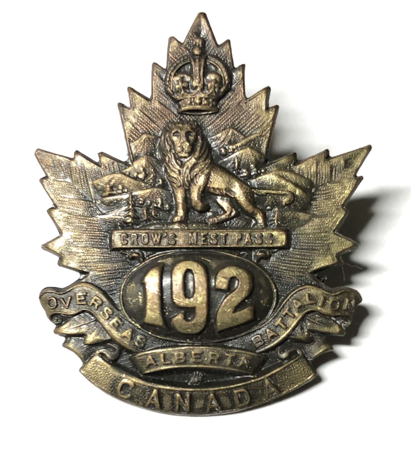 Canada. 192nd Bn (Crowsnest Pass) WW1 CEF cap badge by Black & Co