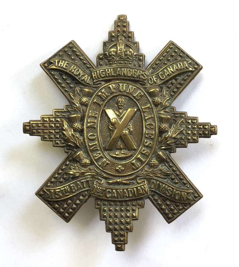 Canada. 13th Bn (Black Watch of Canada) CEF WW1 glengarry badge
