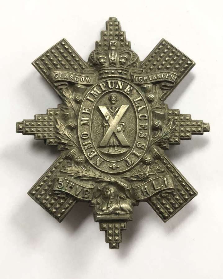 5th VB Highland Light Infantry Victorian glengarry badge c1887-1901