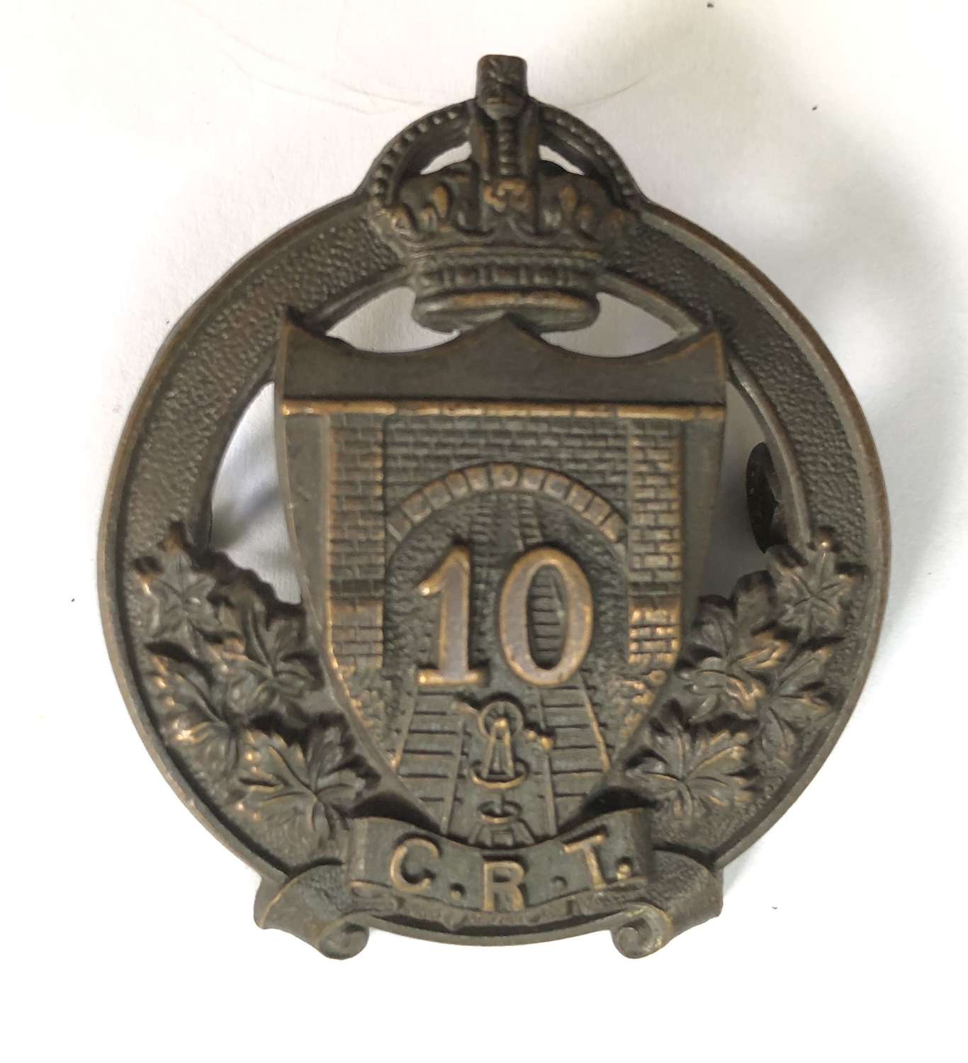Canada. 10th Railway Construction Bn CEF WWI 3rd pattern cap badge