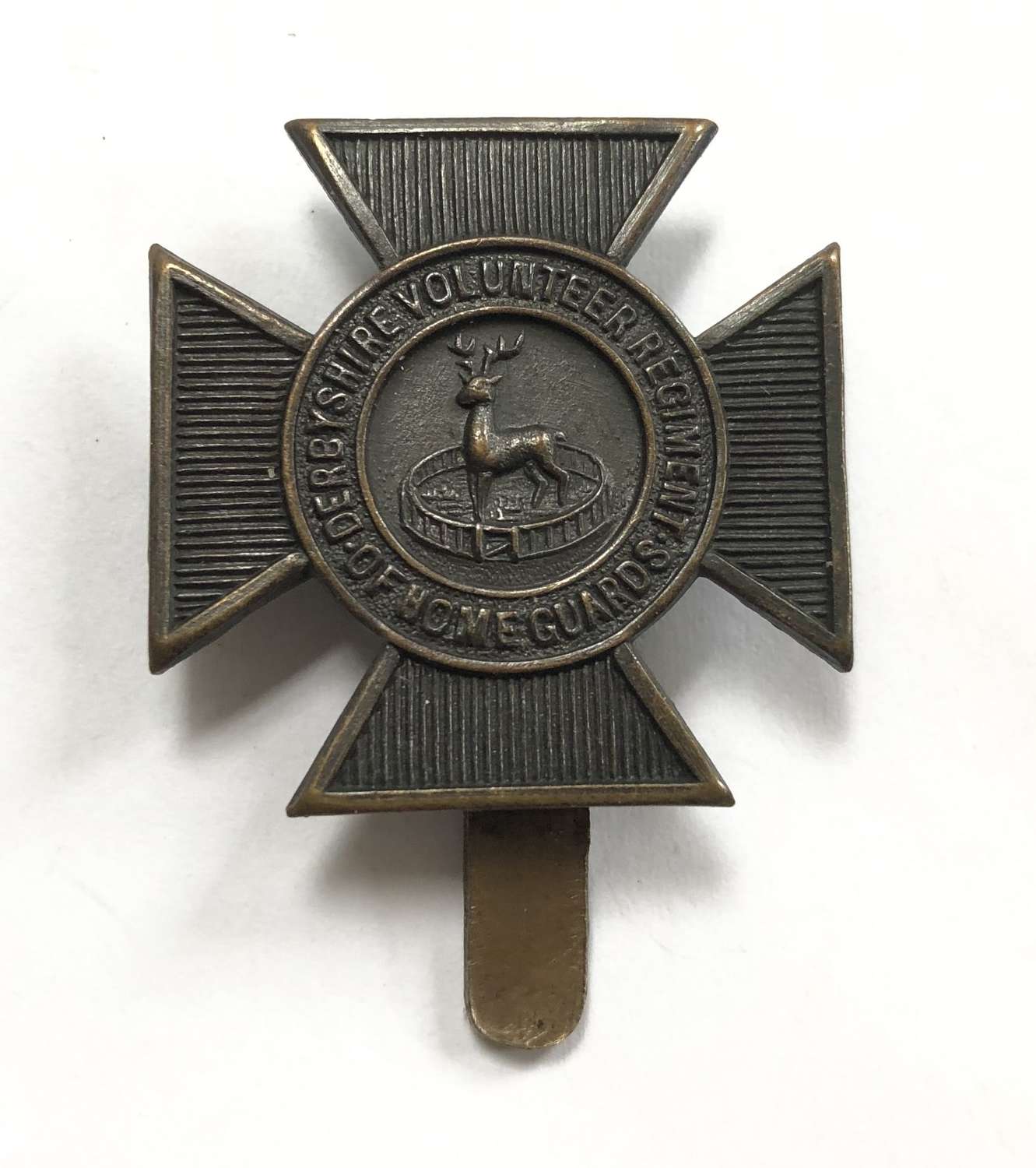 Derbyshire Volunteer Regiment of Home Guards WW1 VTC cap badge
