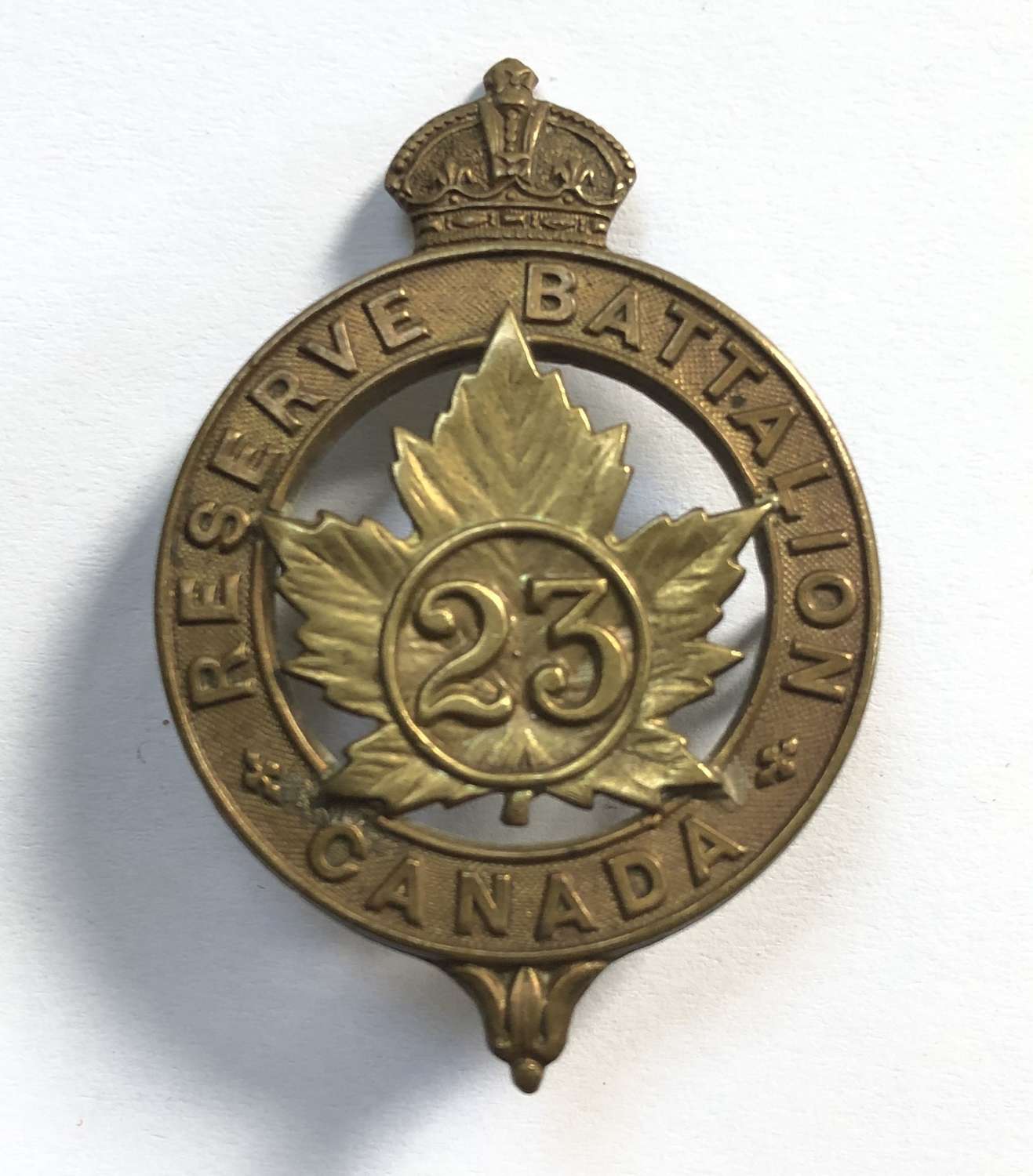 Canada. 23rd (Montreal) Reserve Battalion WW1 cap badge