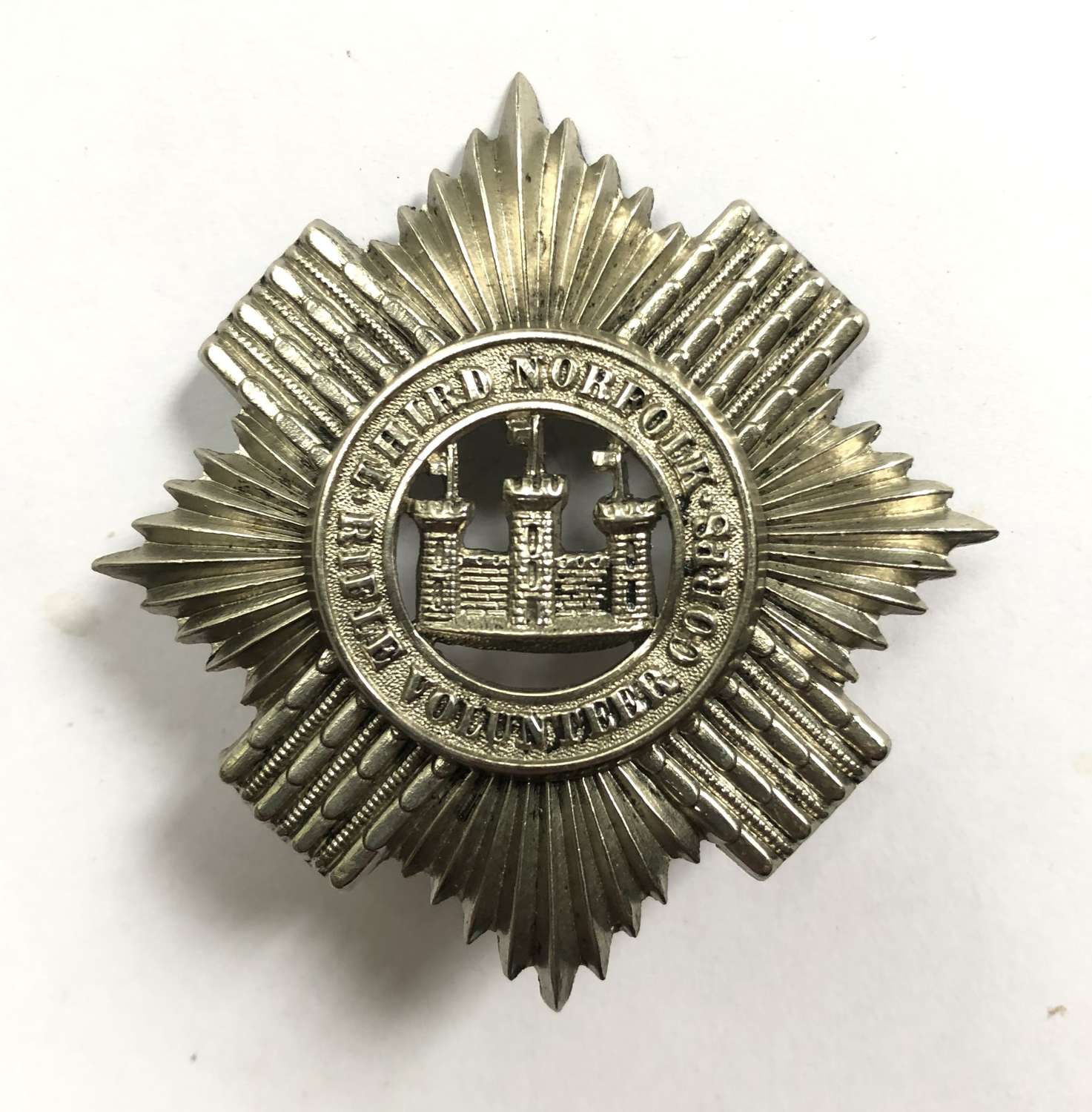 Third Norfolk Rifle Volunteer Corps Victorian glengarry badge