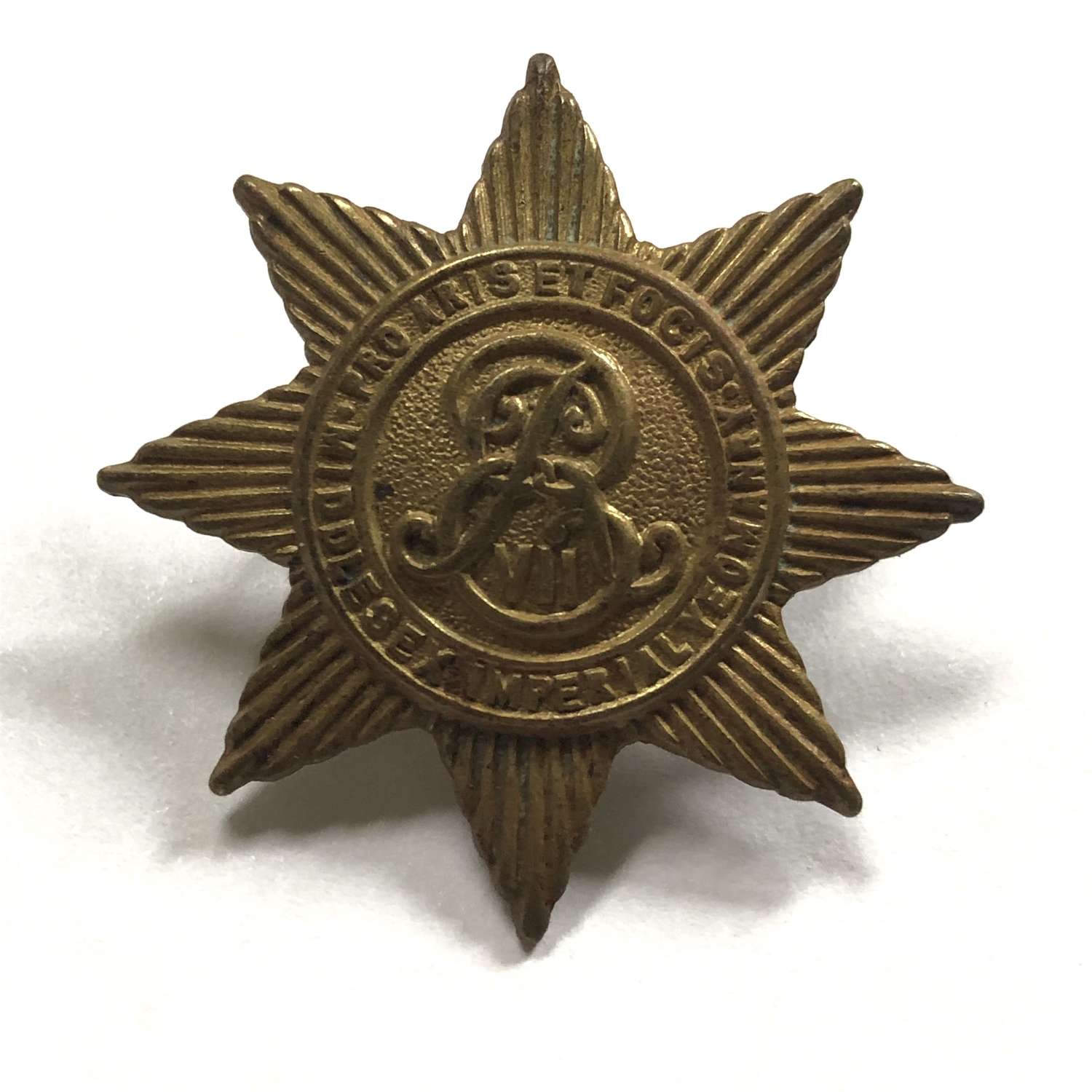 Middlesex Imperial Yeomanry pre 1908 Edwardian BRASS cap badge
