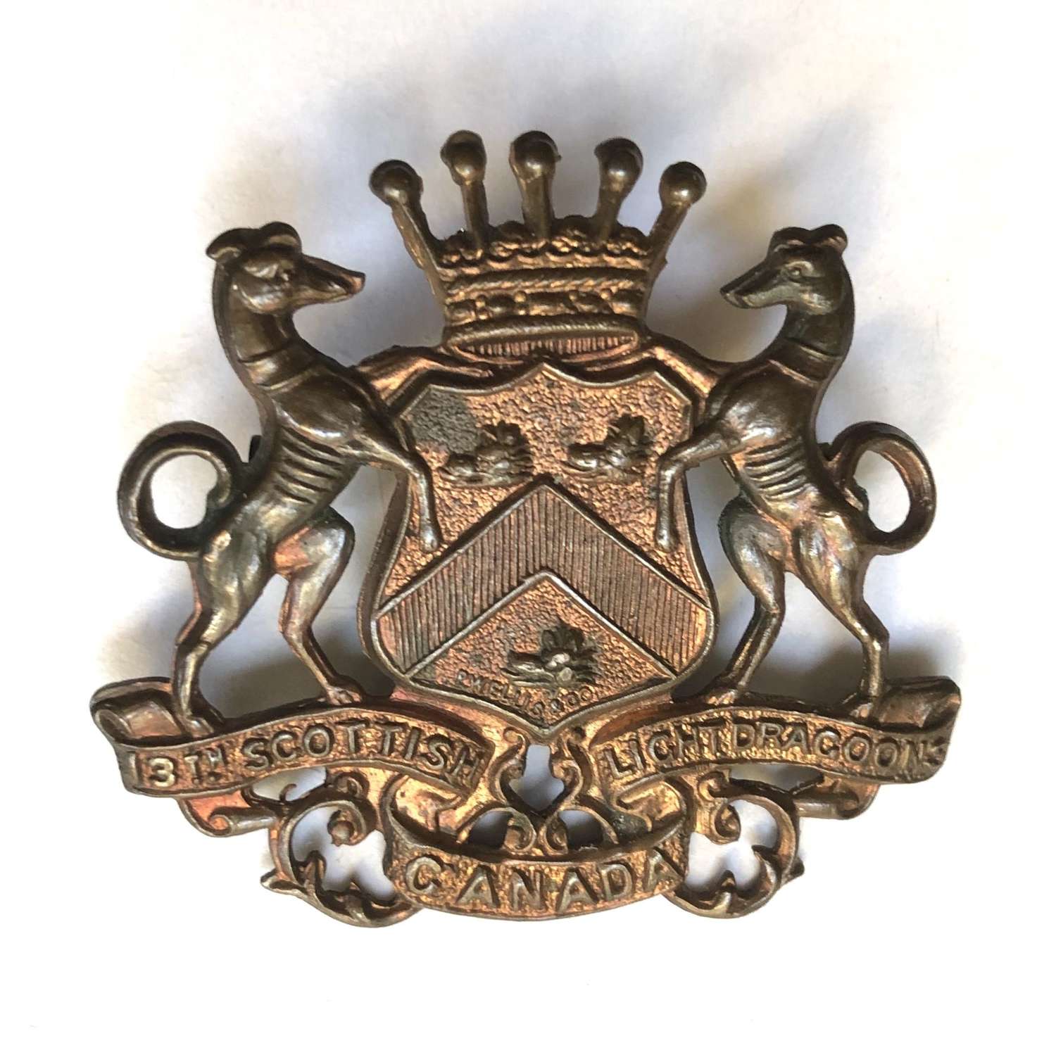 Canada. 13th Scottish Light Dragoons cap badge c1904-36