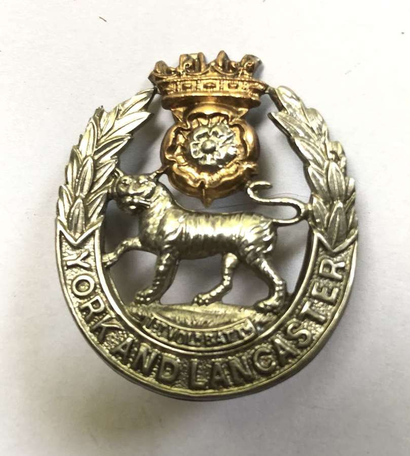 1st VB York & Lancaster Regiment cap badge c1897-1908