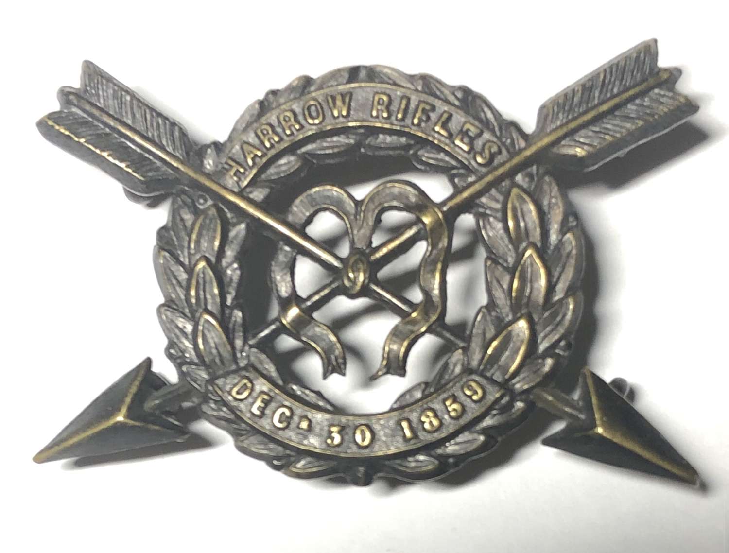 Harrow Rifles Victorian large badge