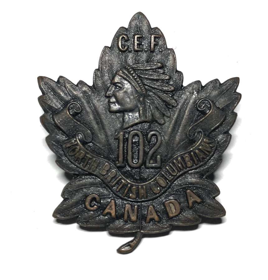 Canada. 102nd (Noth British Columbians) Bn CEF WWI cap badge