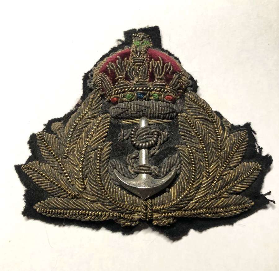 Royal Navy WW2 Officer's bullion cap badge