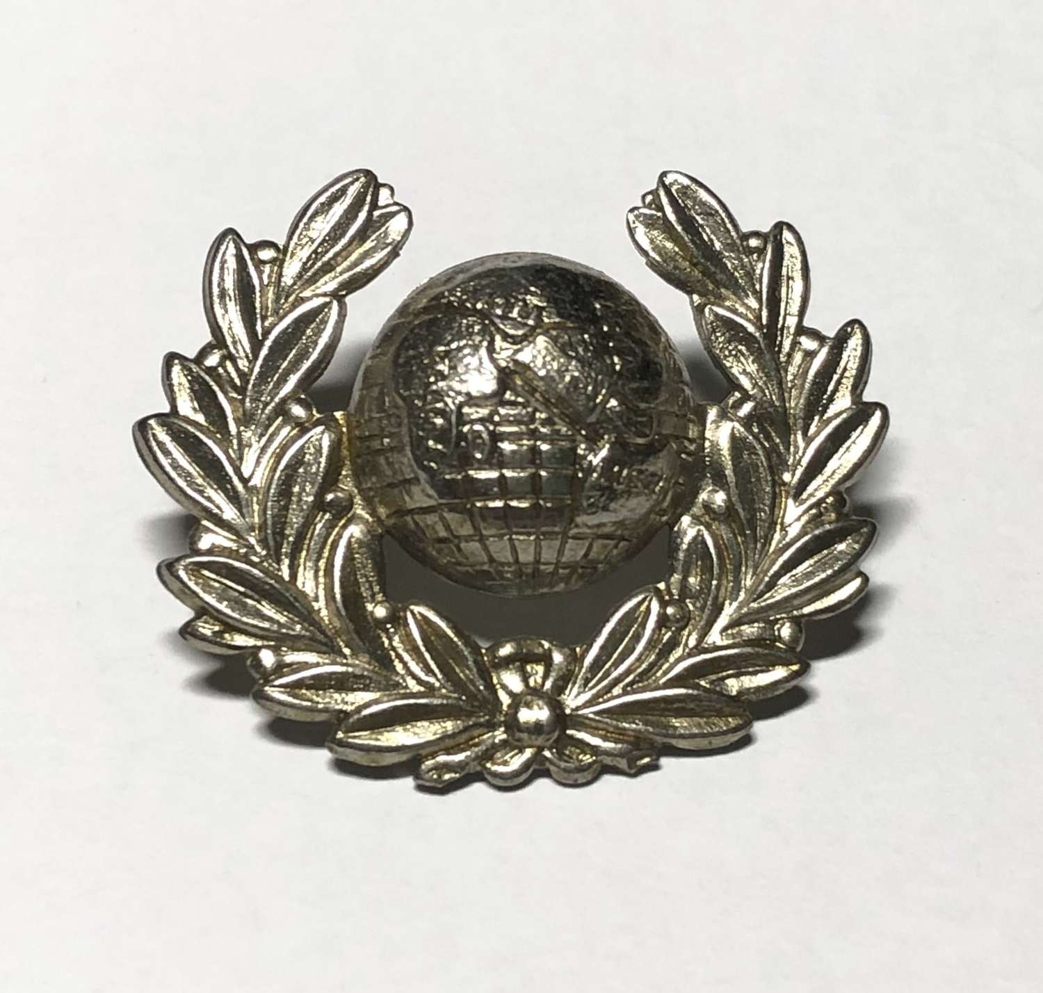 Royal Marine Police white metal cap badge circa 1922-49