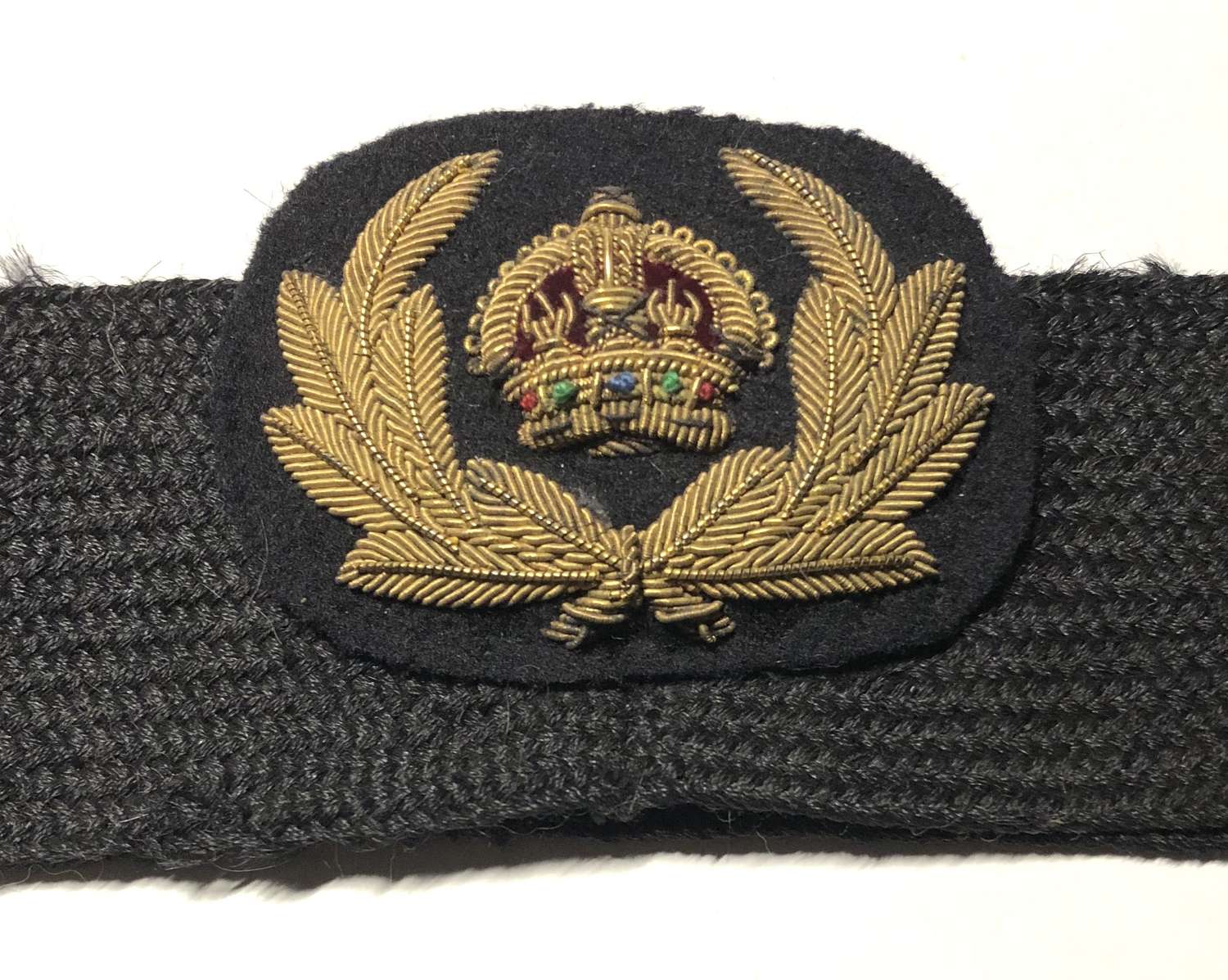 WD Fleet early Officer's bullion cap badge