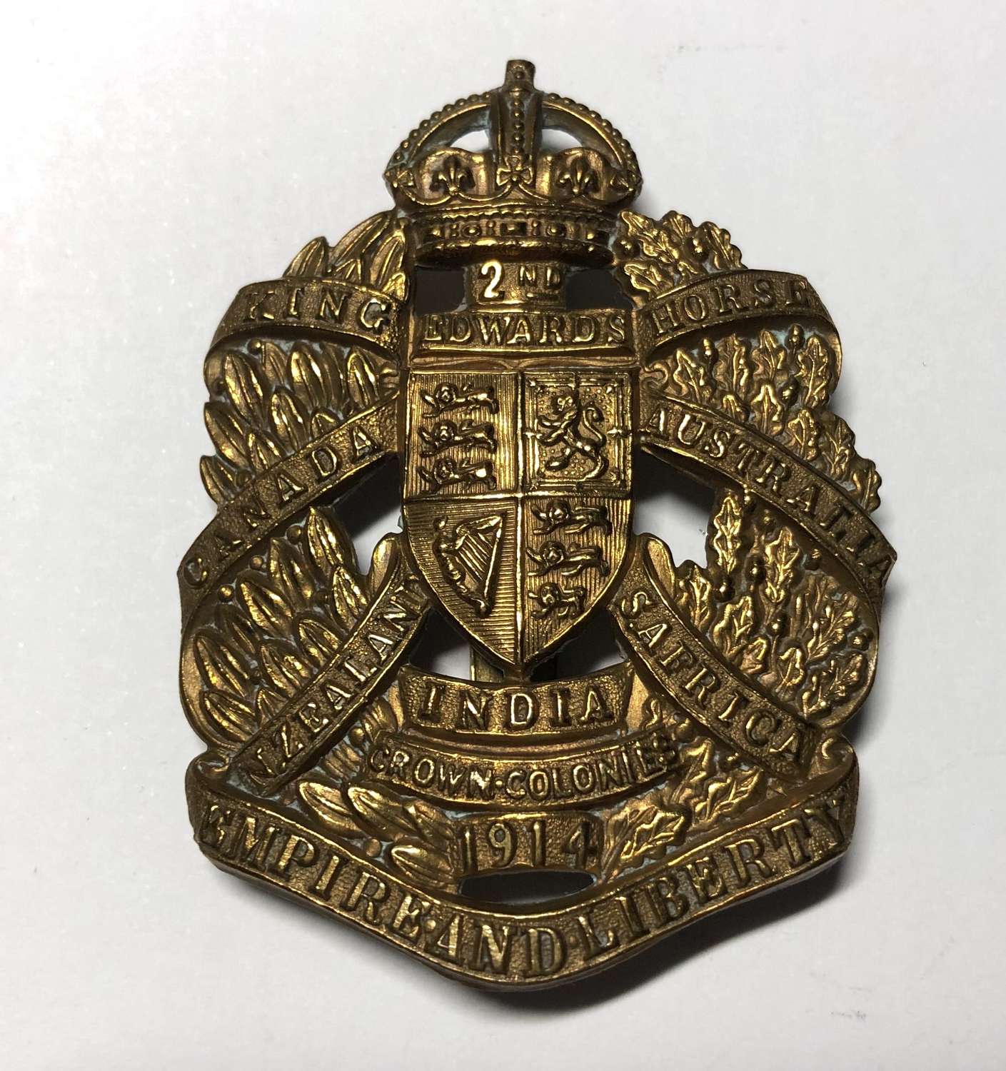 2nd King Edward's Horse WW1 cap badge