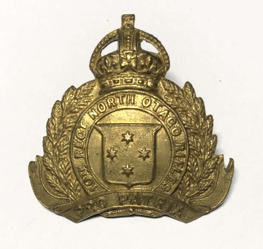 New Zealand 10th Regt North Otago Rifles WW1 cap badge by Gaunt
