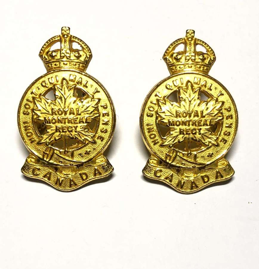 Canada. Royal Montreal Regiment Officer's collar badges by Gaunt