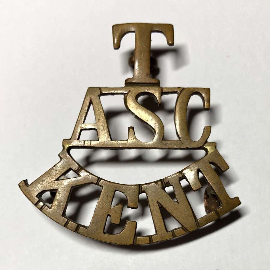 T / ASC / KENT Army Service Corps shoulder title c1908-21