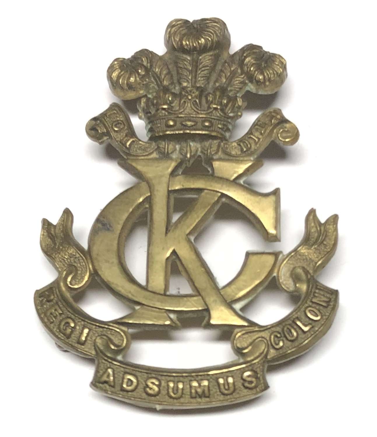 Kings Colonials Boer War slouch hat badge