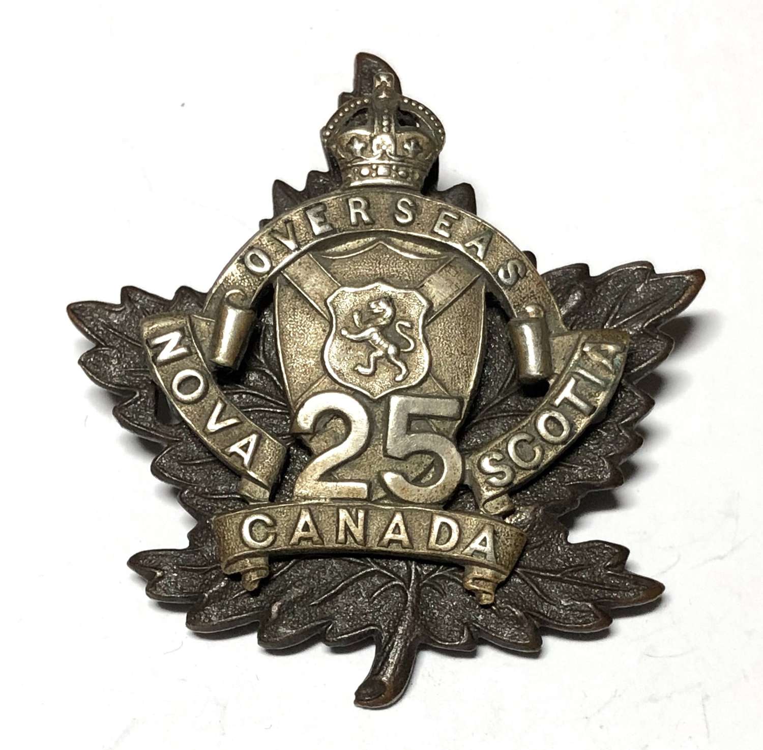 Canada 25th Battalion (Nova Scotia) CEF WW1 Officer's cap badge