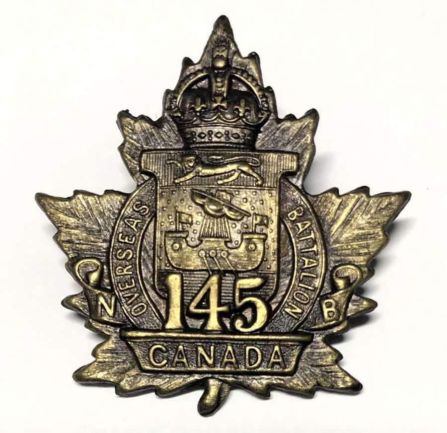 Canada 145th Battalion (Moncton, New Brunswick) CEF WW1 cap badge