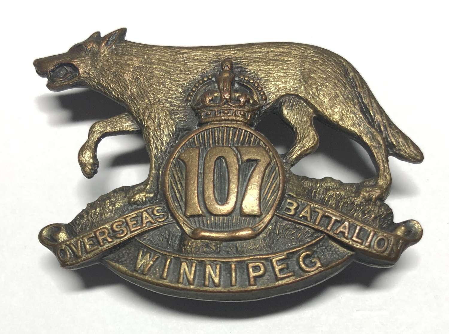 Canadian 107th (Winnipeg) Bn. CEF WW1 cap badge