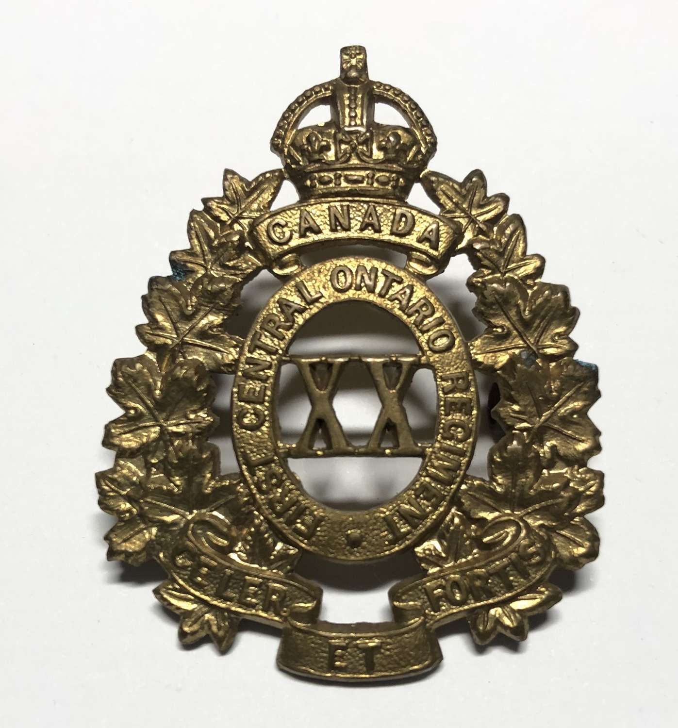 Canadian. 20th (1st Central Ontario) Infantry Bn. CEF WW1 cap badge