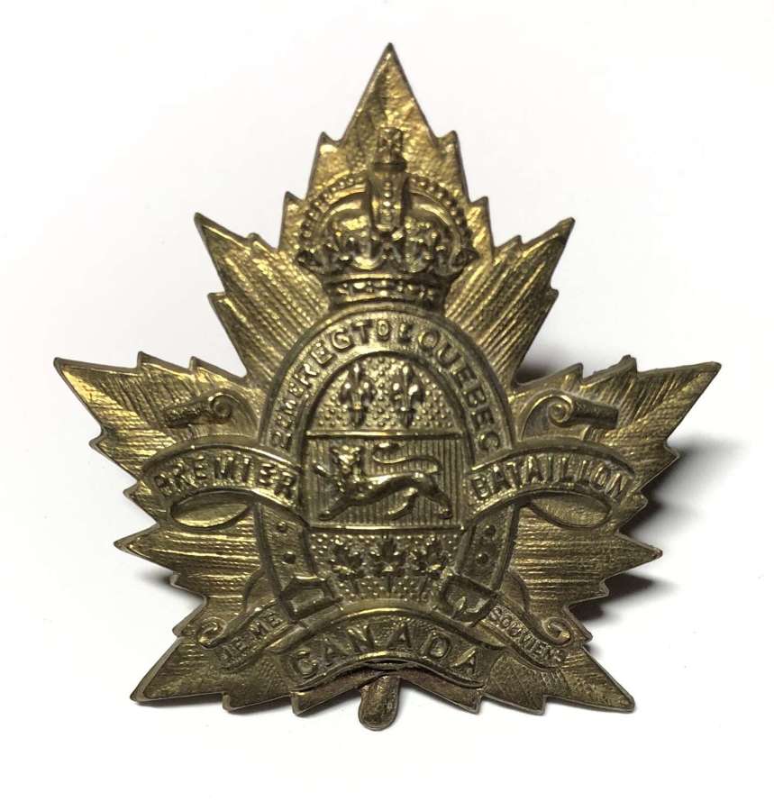 Canadian 2nd Quebec Regiment, 1st Depot Battalion WW1 cap badge
