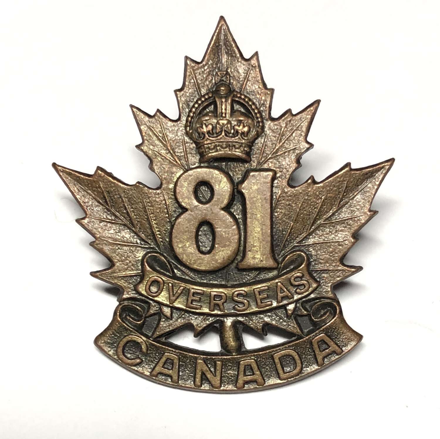 Canadian 81st (Toronto) Bn. CEF WW1 cap badge